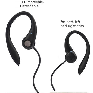 SYSTEM-S Mono In Ear Kopfhörer 115 cm AUX Klinke 2,5 mm Stecker mit Ohrhaken
