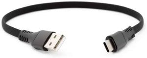 SYSTEM-S USB Type C 3.1 cable to USB Type A 2.0 flat cable in black 30 cm