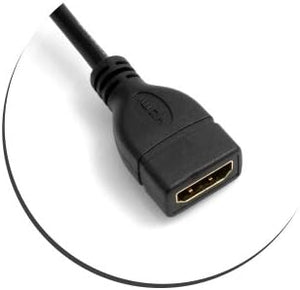 SYSTEM-S Spina maschio HDMI verso l'alto con angolo di 90° verso la presa di ingresso HDMI, cavo da 22 cm