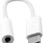 Câble audio SYSTEM-S Jack 3,5 mm vers adaptateur de prise USB 3.1 Type C en blanc