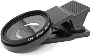 SYSTEM-S UV filter 37 mm thread with clip in black for smartphone