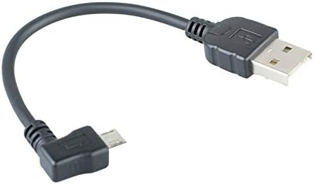 USB 2.0 cable for USB-A to USB Micro-B 10 cm angle plug 90 degrees System-S