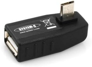 System-S OTG adapter USB A host to micro USB plug adapter 90° angle plug