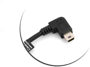 SYSTEM-S Mini USB conector en ángulo izquierdo de 90° a USB tipo A (hembra) cable de datos y cable de carga 13 cm