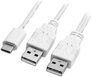 System-S Y- Kabel USB Typ A Stecker zu USB Typ A und USB Typ C 3.1 Stecker