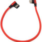 SYSTEM-S USB Type C 3.1 nylon cable to reversible USB interface Type A 2.0 90° angled in red 29 cm