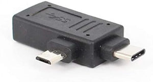 Adaptateur System-S USB 2 en 1 type C + micro mâle vers 2.0 type A femelle 