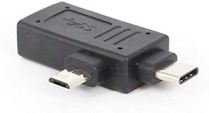 System-S USB 2 in 1 adapter type C + micro plug to 2.0 type A socket 