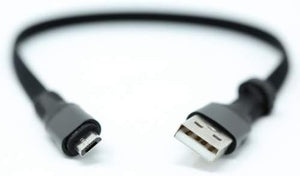 System-S USB A male to micro USB male cable flat cable 32 cm in black