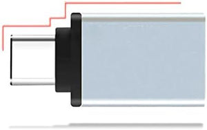 SYSTEM-S USB OTG On The Go Adapter Adaptador conversor de USB Tipo C 3.1 (macho) a USB A 3.0 (hembra) en color plateado