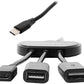 System-S USB 3.1 Type C male zu 2 x USB Typ A und 1x USB Typ C female Hub Adapter Kabel schwarz