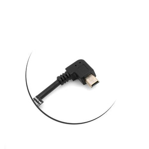 SYSTEM-S Mini USB cable 90° right angled angle plug to USB type A (male) left angled data cable charging cable 26 cm