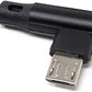 SYSTEM-S Micro USB Nylon Kabel links gewinkelt auf umkehrbarer USB Schnittstelle Typ A 2.0 in Schwarz 98 cm