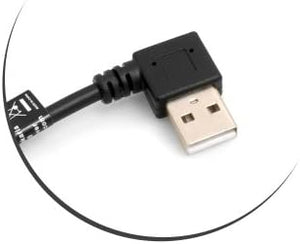 Câble USB 2.0 type A (mâle) coudé à gauche 90° vers USB 2.0 type A (femelle) 21 cm