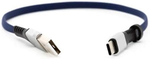 System-S USB Typ C 3.1 Kabel auf USB Typ A 2.0 90° Grad gewinkelt in Blau 29 cm