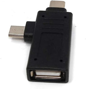 SYSTEM-S 2 in 1 USB Micro and USB Type-C (USB 3.1 / USB-C) OTG Adapter for Smartphone / M