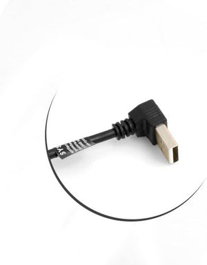 SYSTEM-S USB Kabel 2.0 Typ A (male) 90° gewinkelt Aufwärts Winkel auf USB 2.0 Typ A (female) Ladekabel Datenkabel Verlängerungskabel 20 cm