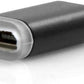 SYSTEM-S USB 3.1 Typ C Stecker auf Micro USB 2.0 Buchse Adapter Converter Adapterstecker in Schwarz