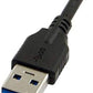 SYSTEM-S USB 3.1 Kabel 5 m Typ C Stecker zu 3.0 Typ A Stecker Schraube in Schwarz