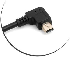 SYSTEM-S Mini USB cable 90° right angled plug to USB type A socket data cable charging cable 13 cm