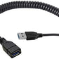 SYSTEM-S USB Kabel Typ A 3.0 (Male) auf USB Typ A 3.0(female) Spiralkabel 40-60 cm
