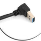 SYSTEM-S Micro USB 3.0 Kabel 90° Grad Winkel Rechts gewinkelt auf USB Typ A 3.0 Aufwärts gewinkelt Adapter Datenkabel und Ladekabel 27 cm
