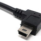SYSTEM-S USB 2.0 Kabel 20 cm Mini B Stecker zu Stecker Winkel Adapter in Schwarz
