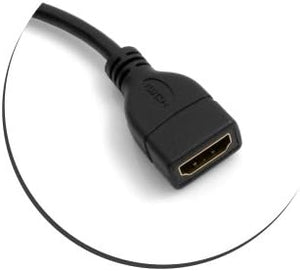 SYSTEM-S Mini HDMI Stecker 90° grad rechts gewinkelt auf Standard HDMI Buchse Eingang Kabel 16 cm