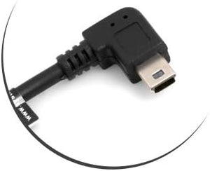 SYSTEM-S Mini USB 90° links gewinkelt Winkelstecker auf Mini USB Buchse Kabel Daten- und Ladekabel 27 cm
