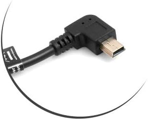 SYSTEM-S Mini USB cable 90° right angled angled plug to USB type A (male) 90° right angled data cable charging cable 26 cm