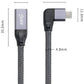 SYSTEM-S USB 3.1 Kabel 20 cm Typ C Stecker zu Buchse geflochten Winkel Adapter in Grau