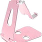 Soporte plegable de aluminio System-S para tablet y smartphone en color rosa