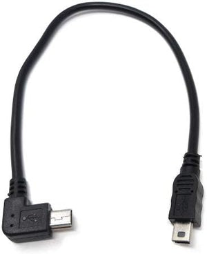 SYSTEM-S USB 2.0 Kabel 20 cm Mini B Stecker zu Stecker Winkel Adapter in Schwarz