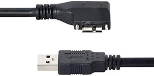 SYSTEM-S USB 3.0 Kabel 3 m Typ A Stecker zu Micro B Stecker Winkel Schraube in Schwarz