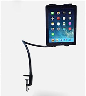 System-S universal table holder, gooseneck screw clamps, holding arm attachment (table, bed edge, etc.) for tablet PC eBook reader in black