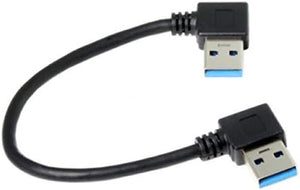 SYSTEM-S USB Kabel USB Typ A 3.0 auf USB Typ A 3.0 rechts gewinkelt 18 cm