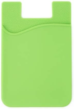 Funda tarjetero de silicona con tarjetero para smartphone System-S 10x en verde