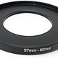 SYSTEM-S Objektiv Adapter 37 mm Gewinde zu 62 mm Step Up Ring in Schwarz für Filter