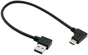 System-S USB 3.1 Type C (female) zu USB 3.0 Type A (female) 90° rechts gewinkelt Adapter Kabel Verlängerung 28 cm