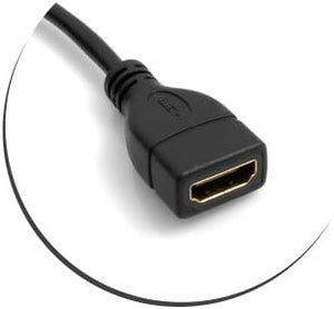 SYSTEM-S Mini HDMI Stecker 90° grad links gewinkelt auf Standard HDMI Buchse Eingang Kabel 16 cm