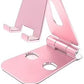 Soporte plegable de aluminio System-S para tablet y smartphone en color rosa