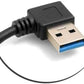 System-S USB-C Kabel 28cm USB 3.1 Type C Stecker zu USB A 3.0 90 Grad Links gewinkelt Stecker