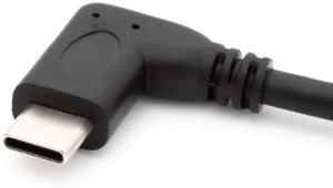 SYSTEM-S USB 3.1 Kabel 100 cm Typ C Stecker zu Buchse Winkel Adapter in Schwarz