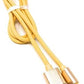 System-S USB Kabel Typ Micro zu Typ A 90 cm Goldfarben High-Speed Quick Charge 6.5A (Max)