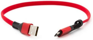 System-S USB A male to micro USB male cable flat cable 32 cm in red