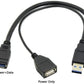 System-S USB 3.0 Typ A Stecker auf USB 3.0 Typ A Buchse HDD  Festplattenkabel mit Extra-Power USB 2.0 Typ A Buchse Y-Kabel