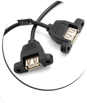 SYSTEM-S USB A female to USB A female panel mount connector USB cable extension cable 52cm