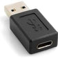 SYSTEM-S USB A 3.0 male (male) to USB 3.1 Type C female (female) cable adapter