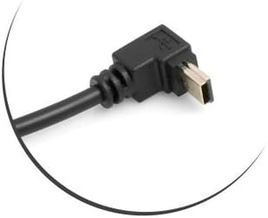 SYSTEM-S Mini USB Kabel 90° Grad abwärts gewnkelt Winkel Datenkabel Ladekabel Adapter 27 cm