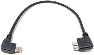 SYSTEM-S USB 3.0 cable 20 cm Micro B plug to 2.0 Micro B plug angle adapter